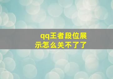 qq王者段位展示怎么关不了了