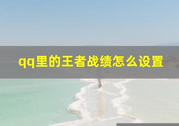 qq里的王者战绩怎么设置