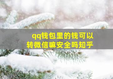 qq钱包里的钱可以转微信嘛安全吗知乎