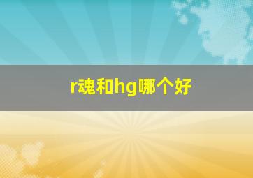 r魂和hg哪个好