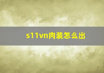 s11vn肉装怎么出