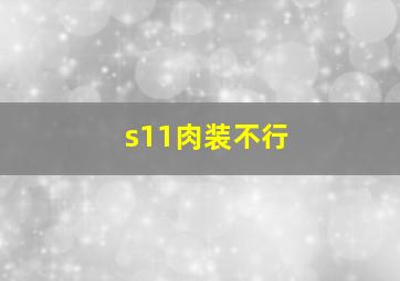 s11肉装不行