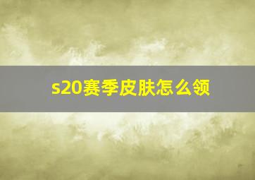 s20赛季皮肤怎么领