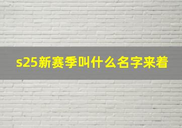 s25新赛季叫什么名字来着