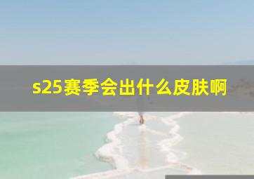 s25赛季会出什么皮肤啊