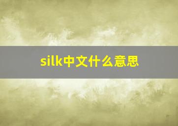 silk中文什么意思