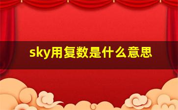 sky用复数是什么意思