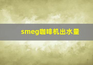 smeg咖啡机出水量