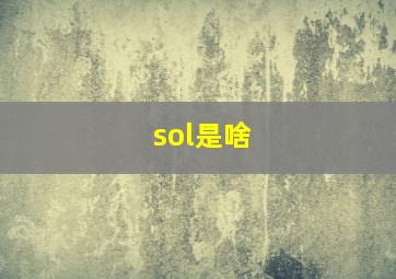 sol是啥