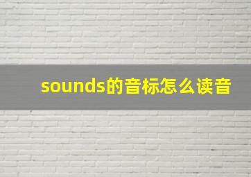 sounds的音标怎么读音