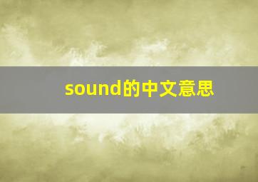 sound的中文意思