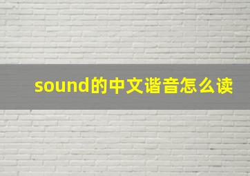 sound的中文谐音怎么读