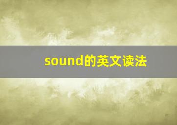 sound的英文读法