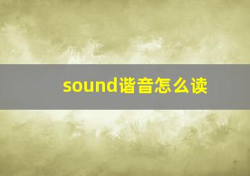 sound谐音怎么读