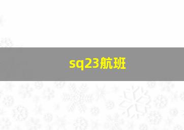 sq23航班