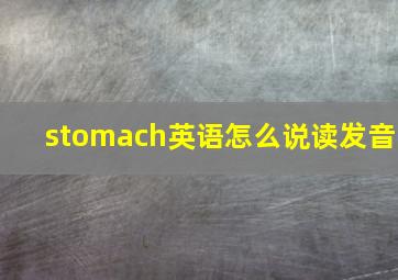 stomach英语怎么说读发音