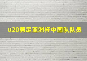 u20男足亚洲杯中国队队员