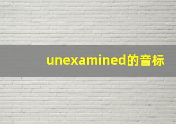 unexamined的音标