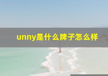 unny是什么牌子怎么样