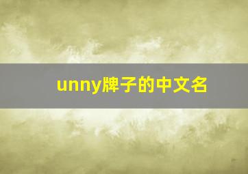 unny牌子的中文名