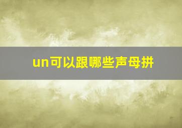 un可以跟哪些声母拼