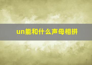 un能和什么声母相拼