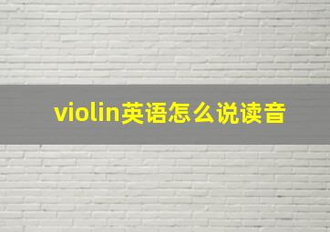 violin英语怎么说读音