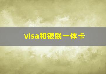 visa和银联一体卡