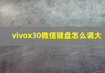 vivox30微信键盘怎么调大