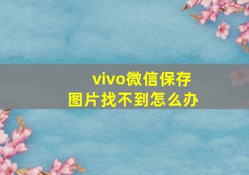 vivo微信保存图片找不到怎么办