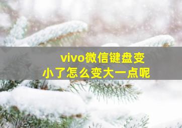 vivo微信键盘变小了怎么变大一点呢