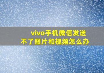 vivo手机微信发送不了图片和视频怎么办