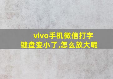 vivo手机微信打字键盘变小了,怎么放大呢