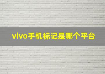 vivo手机标记是哪个平台