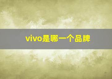 vivo是哪一个品牌