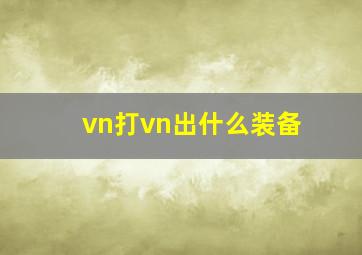 vn打vn出什么装备