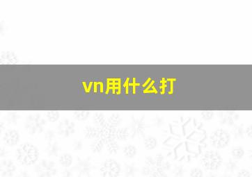 vn用什么打