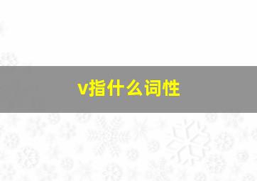 v指什么词性