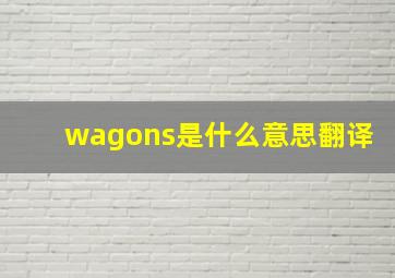 wagons是什么意思翻译