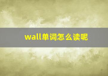 wall单词怎么读呢