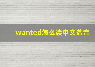 wanted怎么读中文谐音