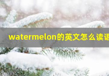 watermelon的英文怎么读语音