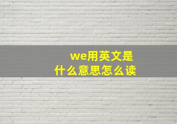 we用英文是什么意思怎么读