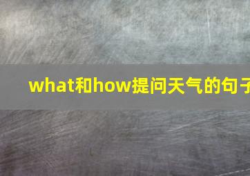 what和how提问天气的句子