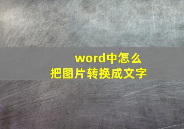 word中怎么把图片转换成文字