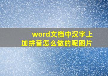 word文档中汉字上加拼音怎么做的呢图片