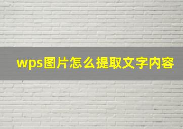 wps图片怎么提取文字内容