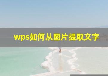 wps如何从图片提取文字