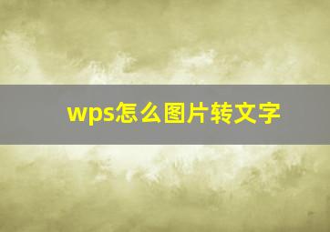 wps怎么图片转文字