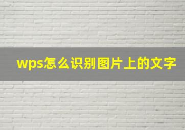 wps怎么识别图片上的文字